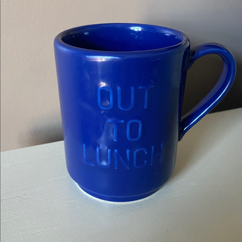 Kate Spade Dark Blue Ceramic Mug - Out to Lunch Mug - Picture 3 of 8
